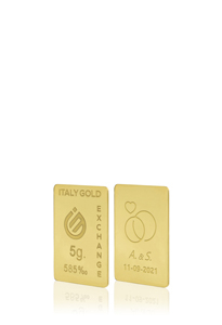 Lingotto Oro regalo per matrimonio 14 Kt da 5 gr. - Idea Regalo Eventi Celebrativi - IGE Gold